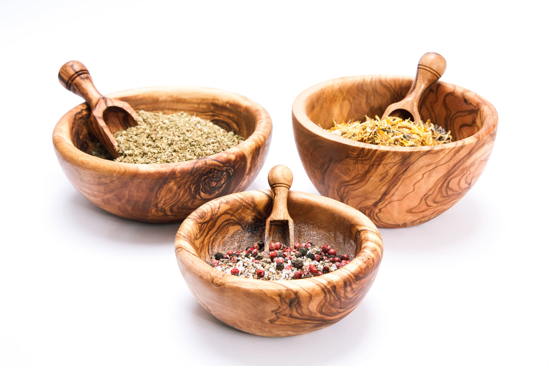 Kézműves olajfa tálkészlet (6 db-os)