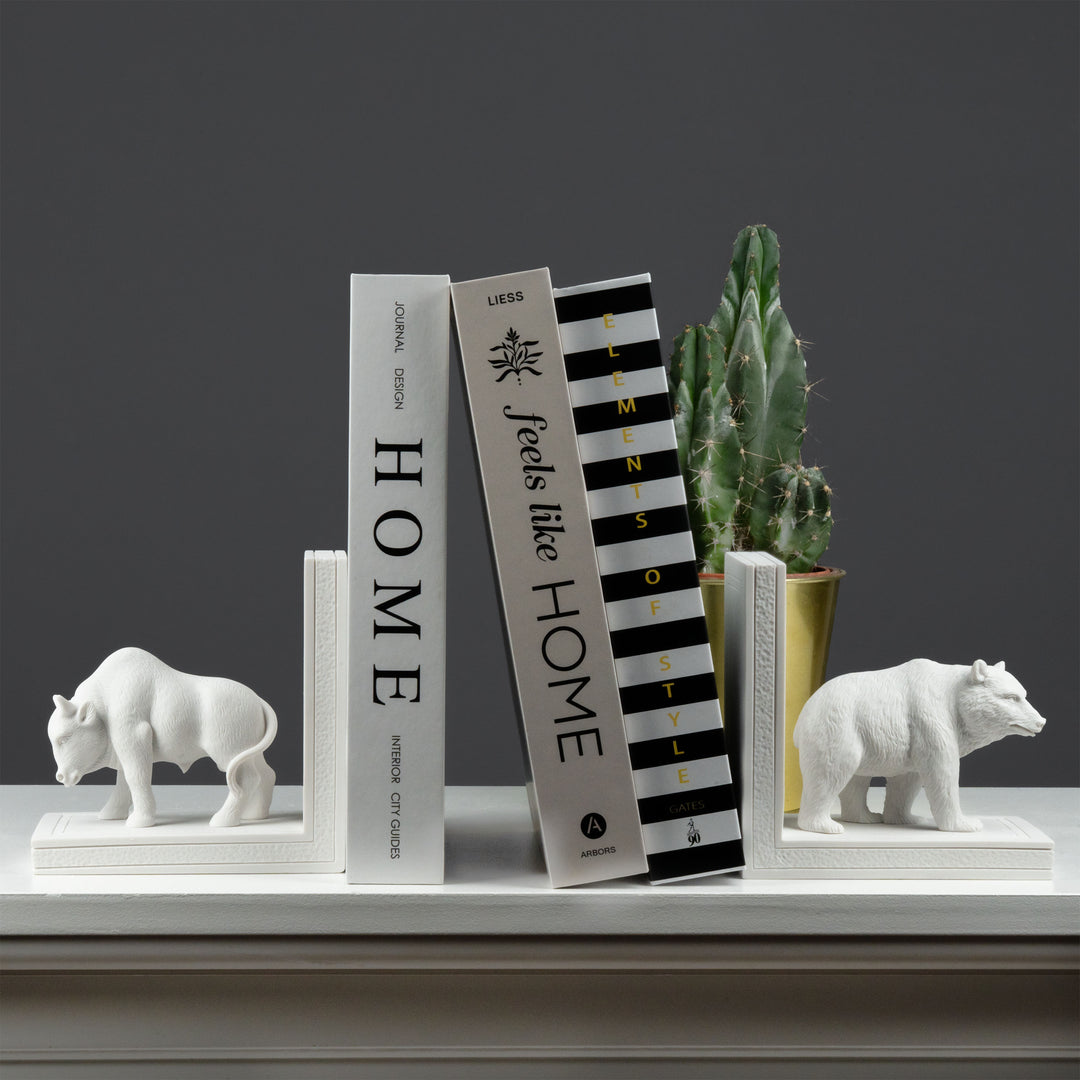 Bika és medve könyvtámasz (erő és egyensúly szimbóluma)