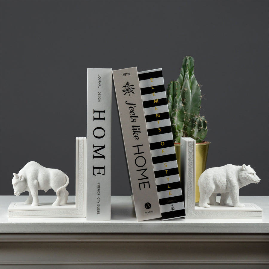 Bika és medve könyvtámasz (erő és egyensúly szimbóluma)