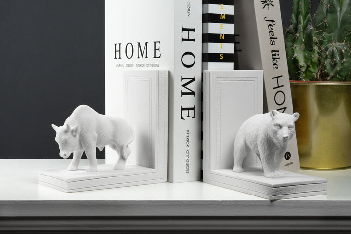 Bika és medve könyvtámasz (erő és egyensúly szimbóluma)