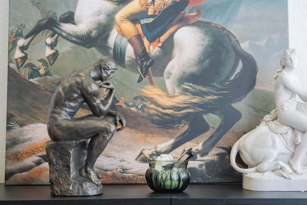 A Gondolkodó Szobor Rodin Alkotása (Nagy, Hideg öntvény bronz szobor)