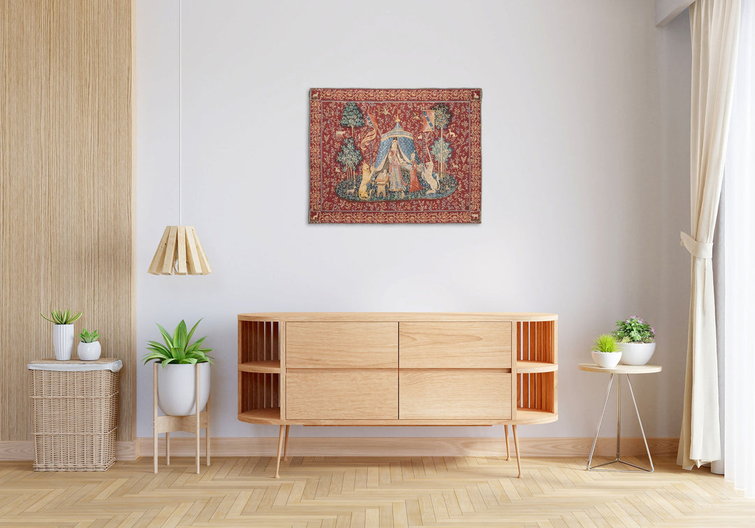 A hölgy és az unikornis gobelin faliszőnyeg (jacquard szövés)