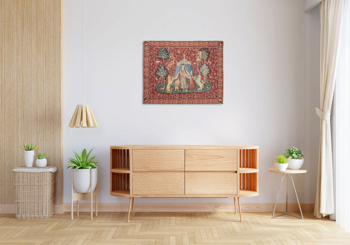 A hölgy és az unikornis gobelin faliszőnyeg (jacquard szövés)