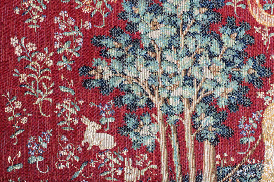 A hölgy és az unikornis gobelin faliszőnyeg (jacquard szövés)