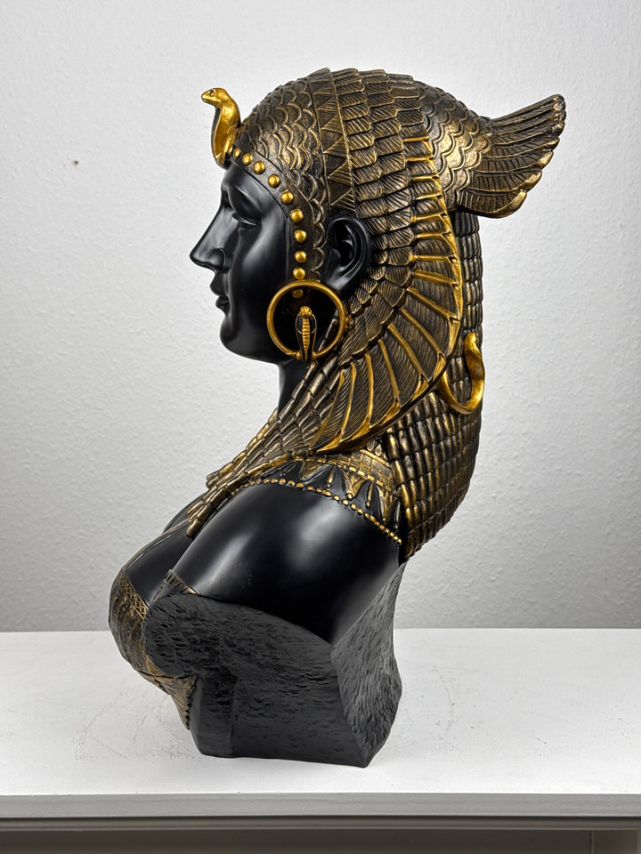 Kleopátra Mellszobor – Egyiptomi Királynő (Fekete-Arany)