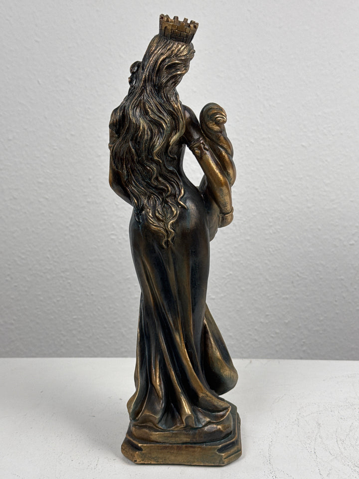 Fortuna Istennő Szobor – Görög Szerencseistennő (Antikolt bronz hatású)