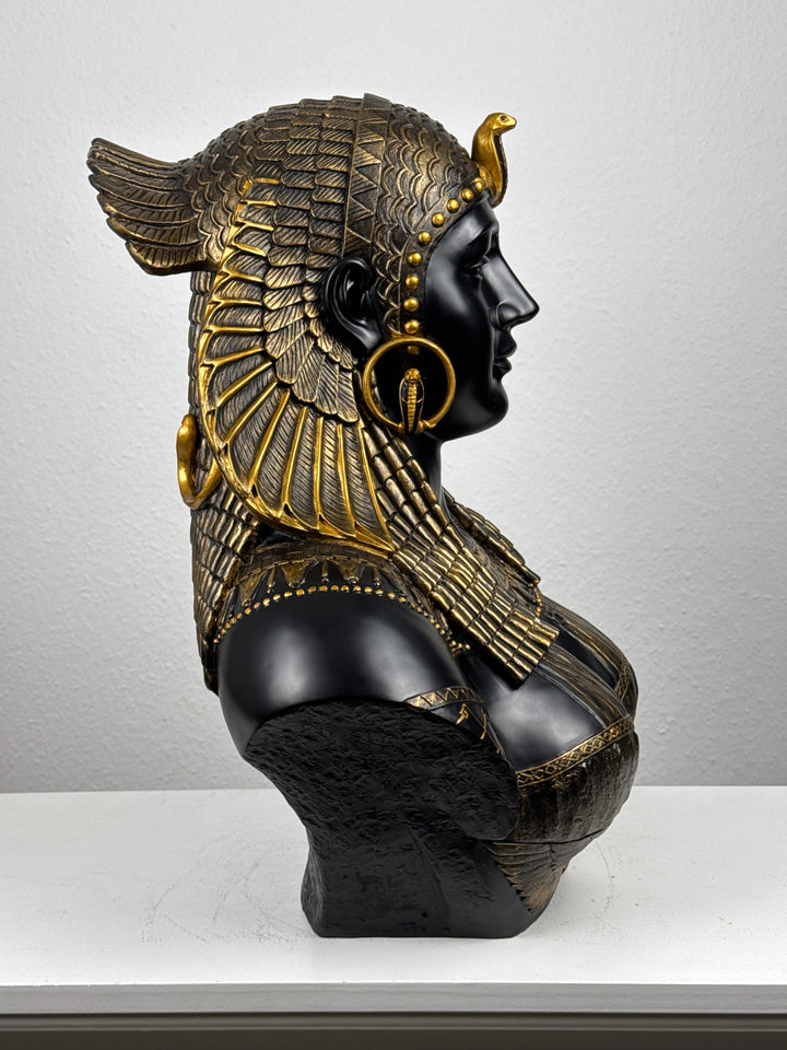 Kleopátra Mellszobor – Egyiptomi Királynő (Fekete-Arany)