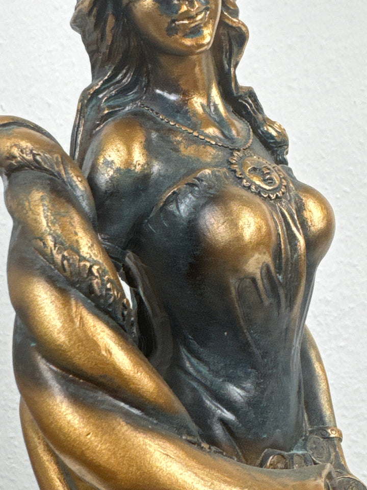 Fortuna Istennő Szobor – Görög Szerencseistennő (Antikolt bronz hatású)