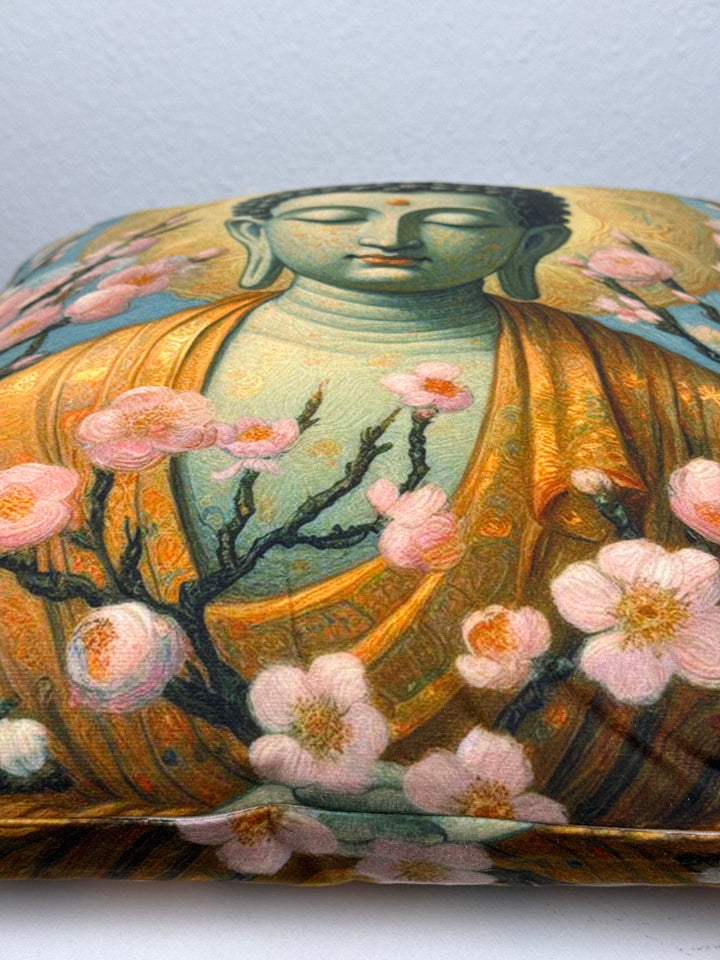 Buddha Díszpárnahuzat Cseresznyevirág Mintával