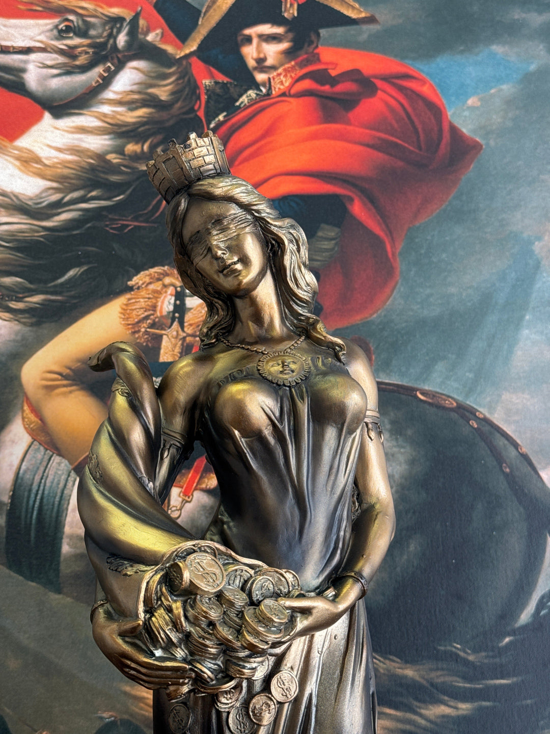 Fortuna Istennő Szobor – Görög Szerencseistennő (Nagy, antikolt bronz hatású)