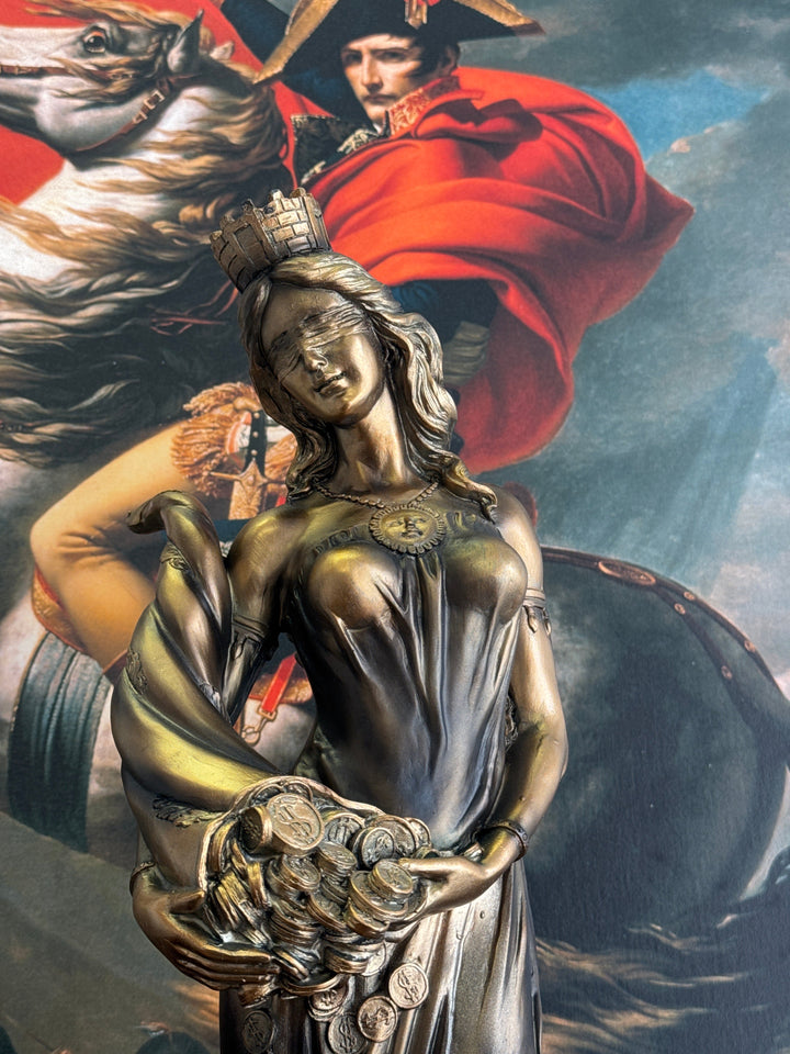 Fortuna Istennő Szobor – Görög Szerencseistennő (Nagy, antikolt bronz hatású)
