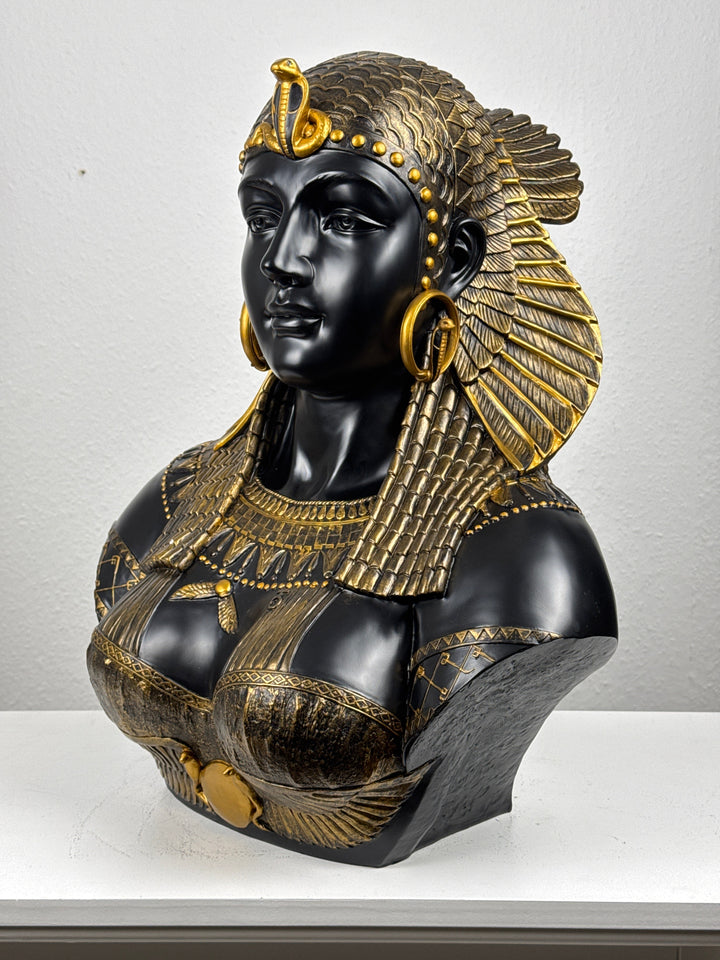 Kleopátra Mellszobor – Egyiptomi Királynő (Fekete-Arany)