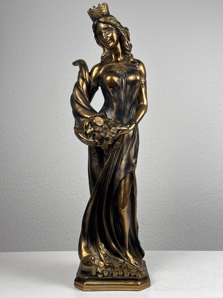 Fortuna Istennő Szobor – Görög Szerencseistennő (Nagy, antikolt bronz hatású)