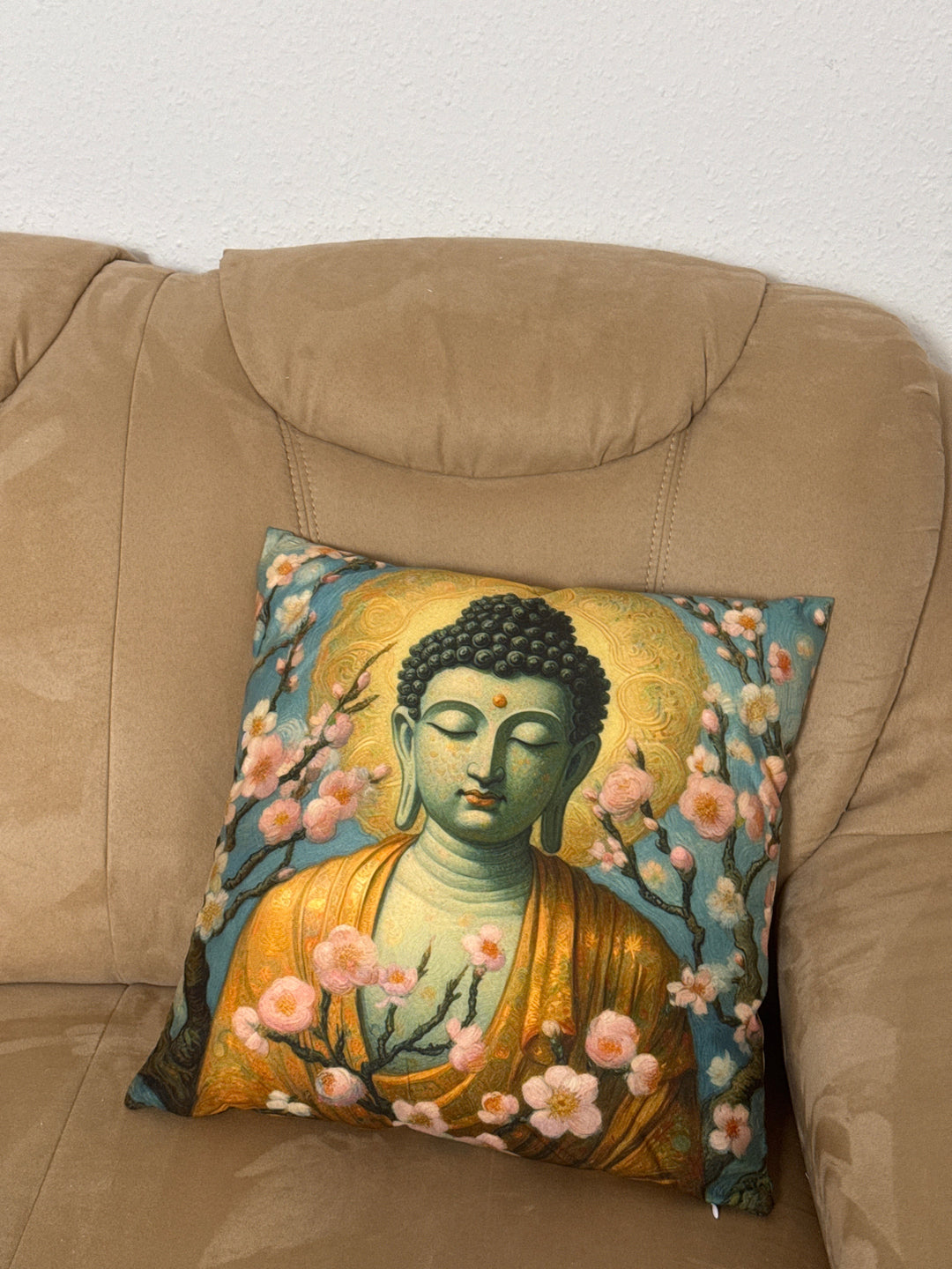 Buddha Díszpárnahuzat Cseresznyevirág Mintával