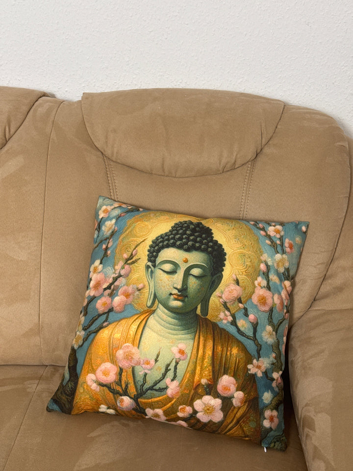 Buddha Díszpárnahuzat Cseresznyevirág Mintával