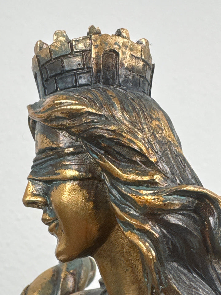 Fortuna Istennő Szobor – Görög Szerencseistennő (Antikolt bronz hatású)