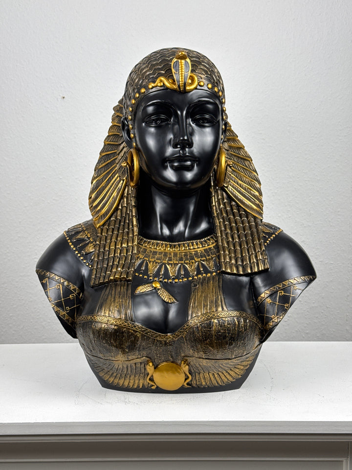 Kleopátra Mellszobor – Egyiptomi Királynő (Fekete-Arany)