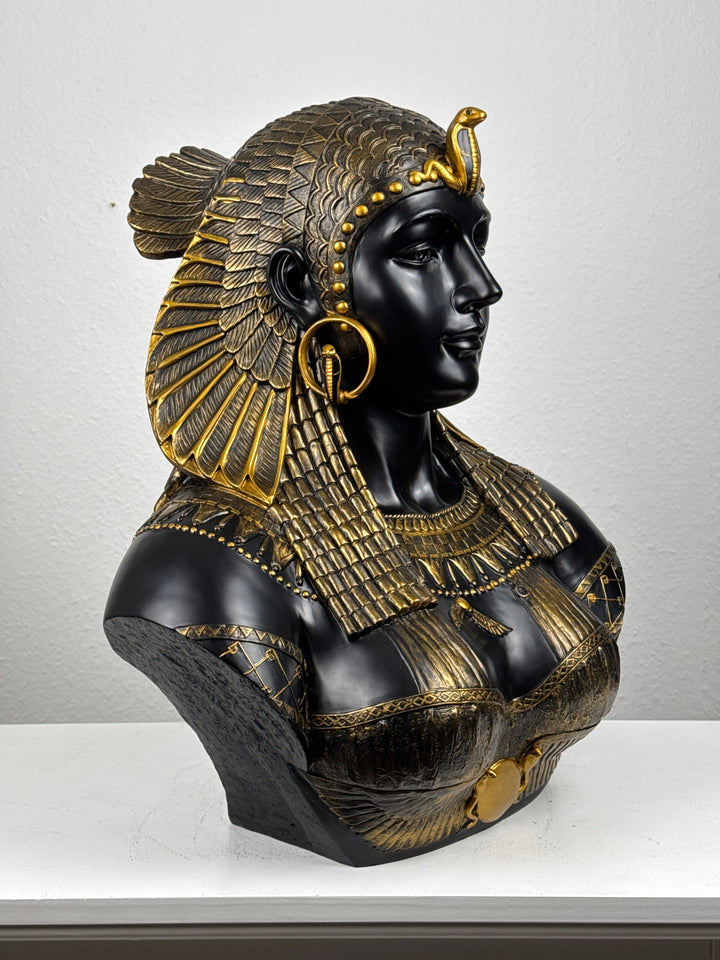 Kleopátra Mellszobor – Egyiptomi Királynő (Fekete-Arany)