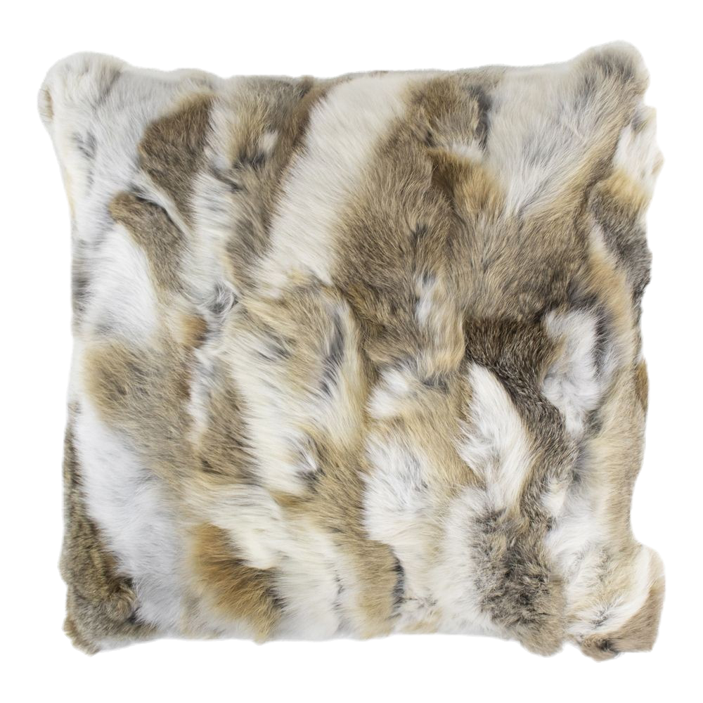 Bézs Nyúlszőrme Díszpárna (Oryctolagus cuniculus)