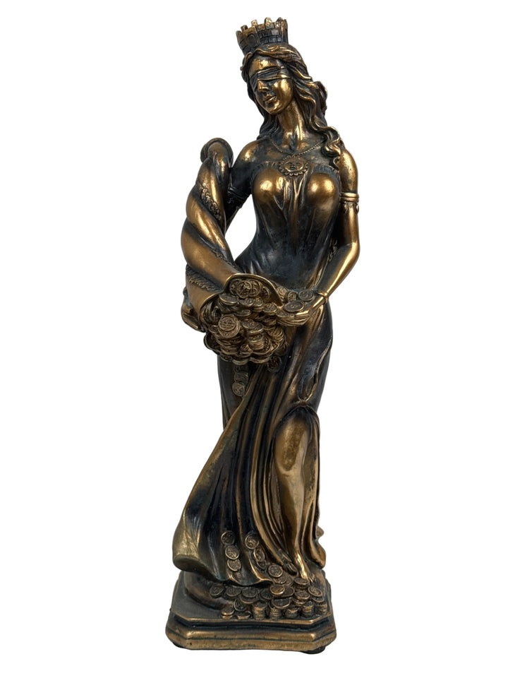 Fortuna Istennő Szobor – Görög Szerencseistennő (Antikolt bronz hatású)