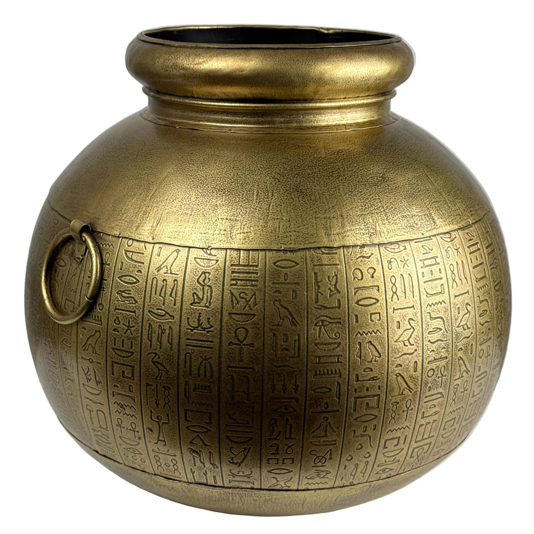 Egyiptomi Váza Hieroglifákkal (Fém Dísztárgy)