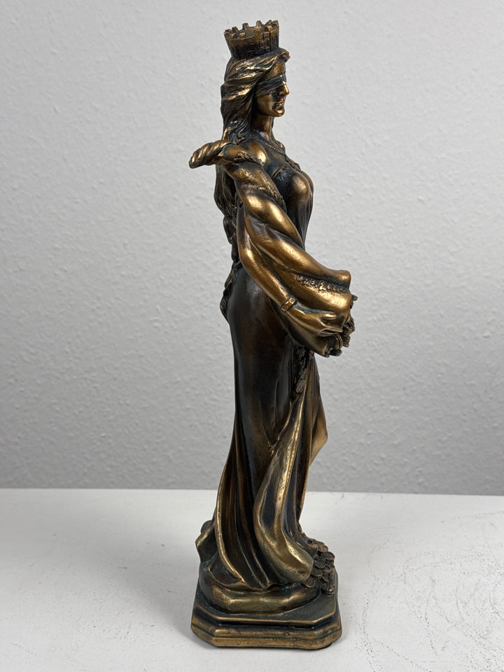 Fortuna Istennő Szobor – Görög Szerencseistennő (Antikolt bronz hatású)