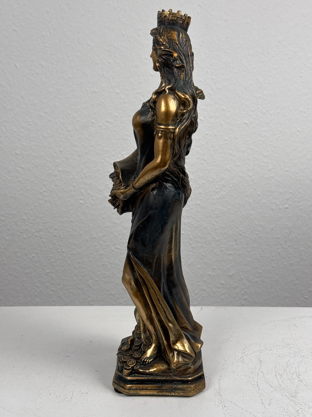 Fortuna Istennő Szobor – Görög Szerencseistennő (Antikolt bronz hatású)