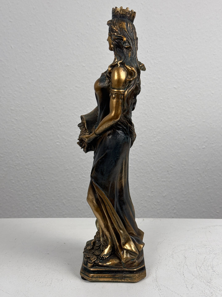 Fortuna Istennő Szobor – Görög Szerencseistennő (Antikolt bronz hatású)